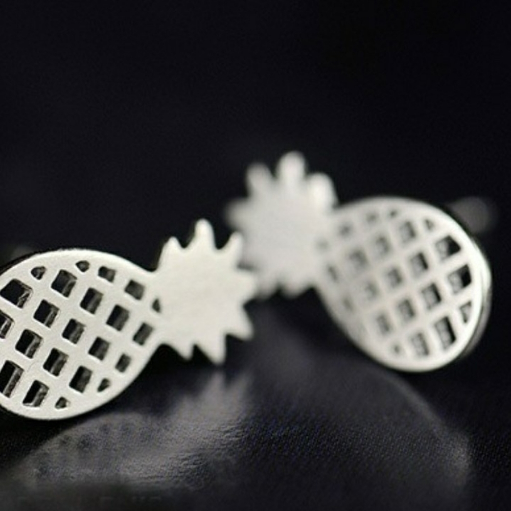 NEW 925 Sterling Silver Pineapple Stud Earrings - Picture 10 of 12